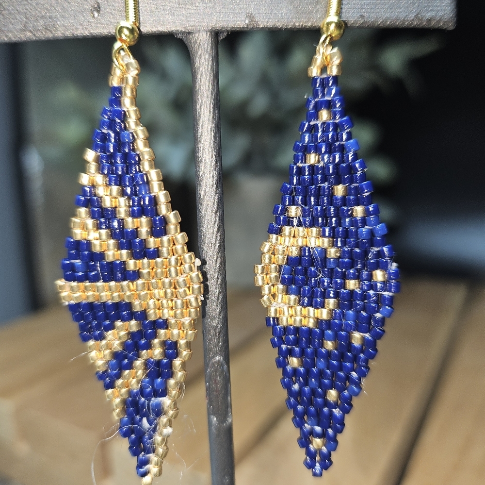 Handmade Beaded Moon and Sun Earrings